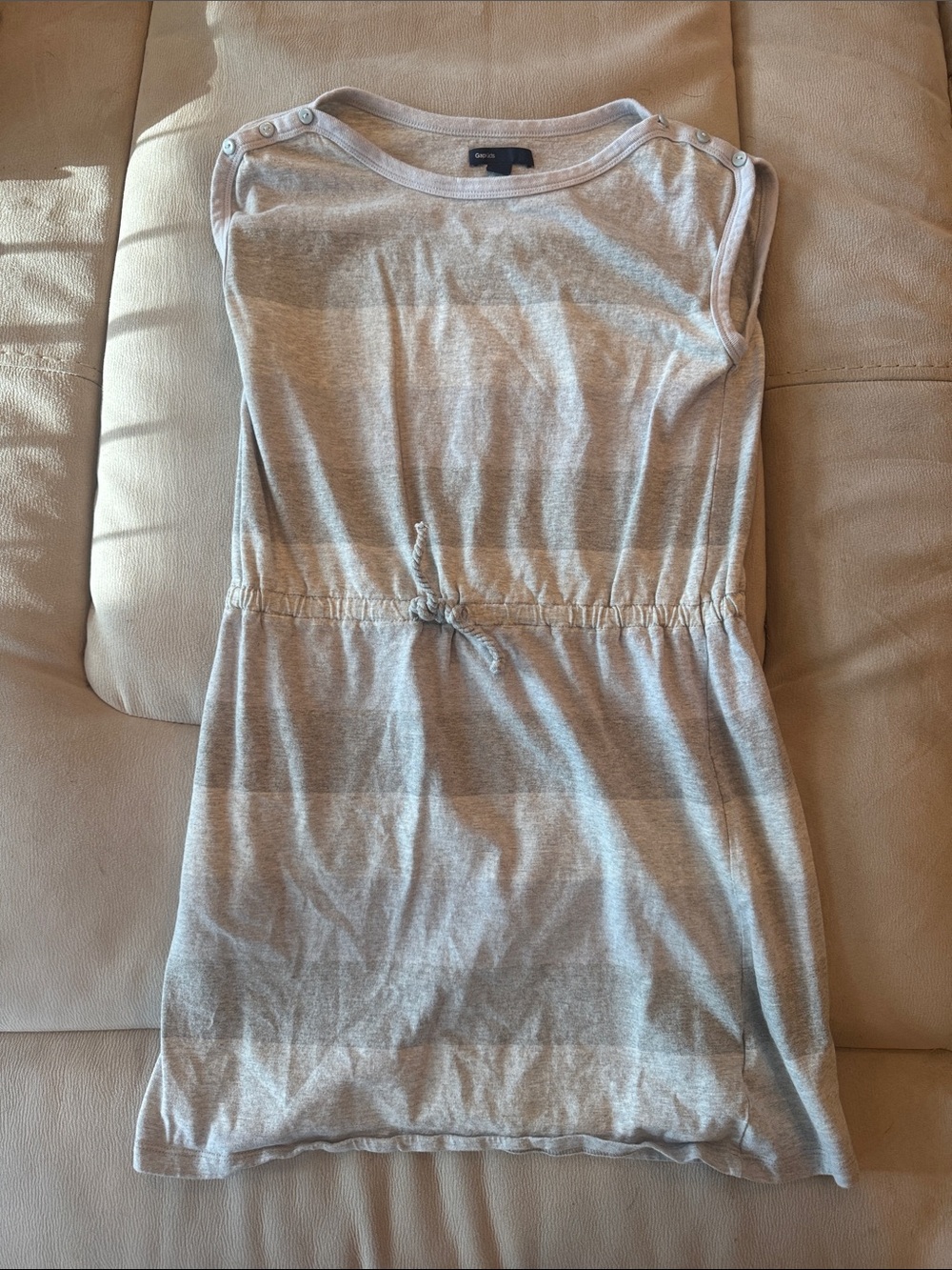 GAP Light Gray Sleeveless Drawstring Knit Dress. Size XL (12).